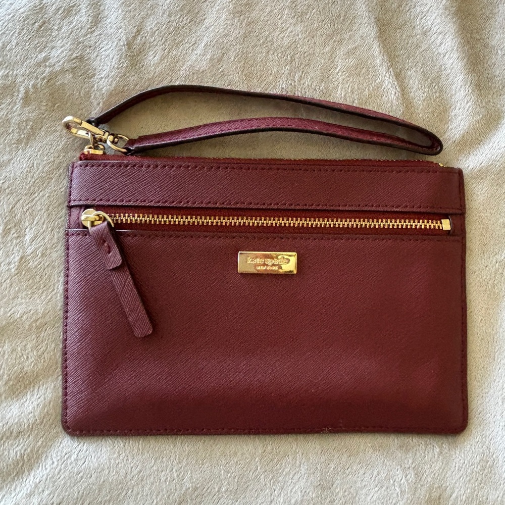 Kate Spade burgundy wristlet